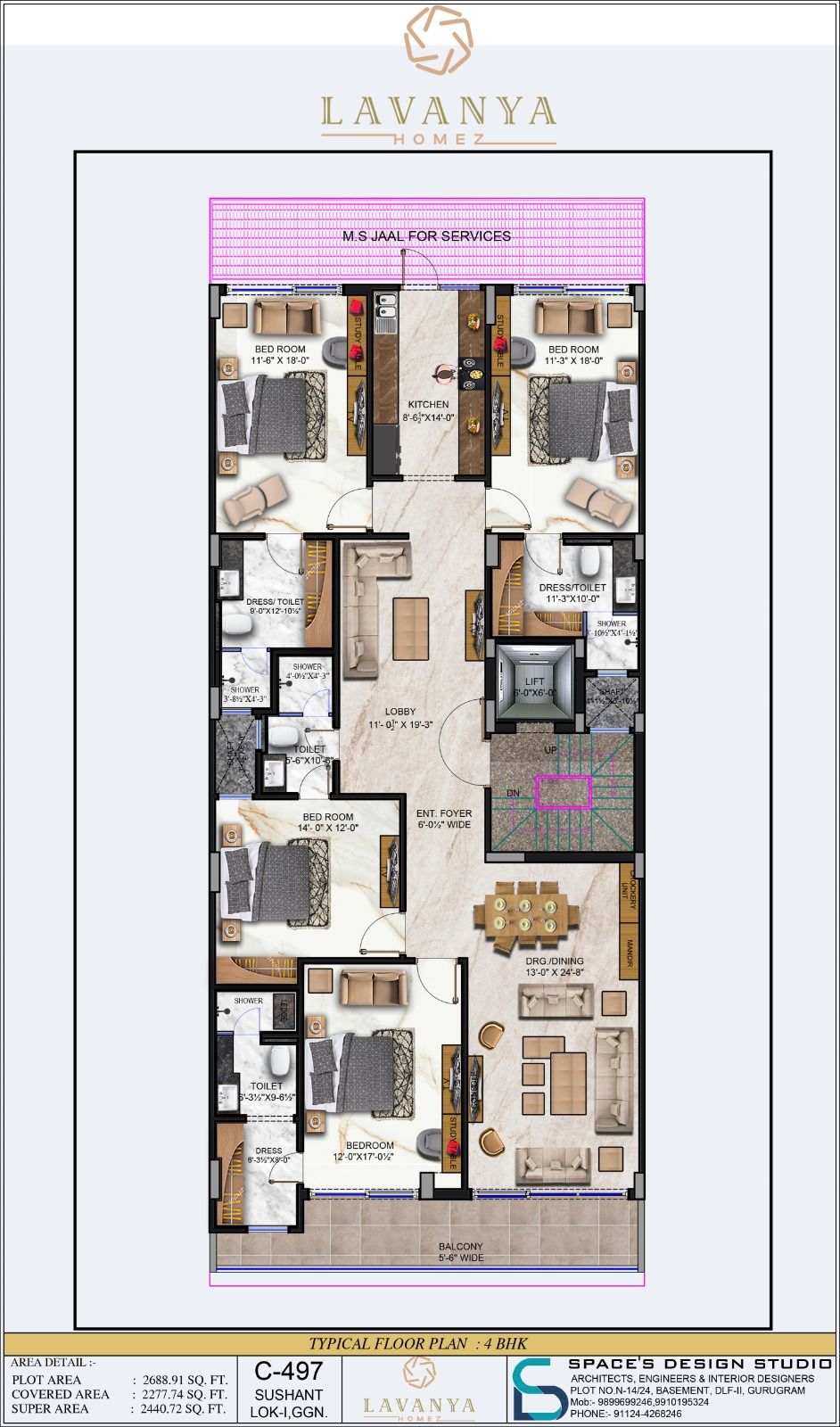 4 bhk builder floor Sushant Lok 1 Gurgaon image 2