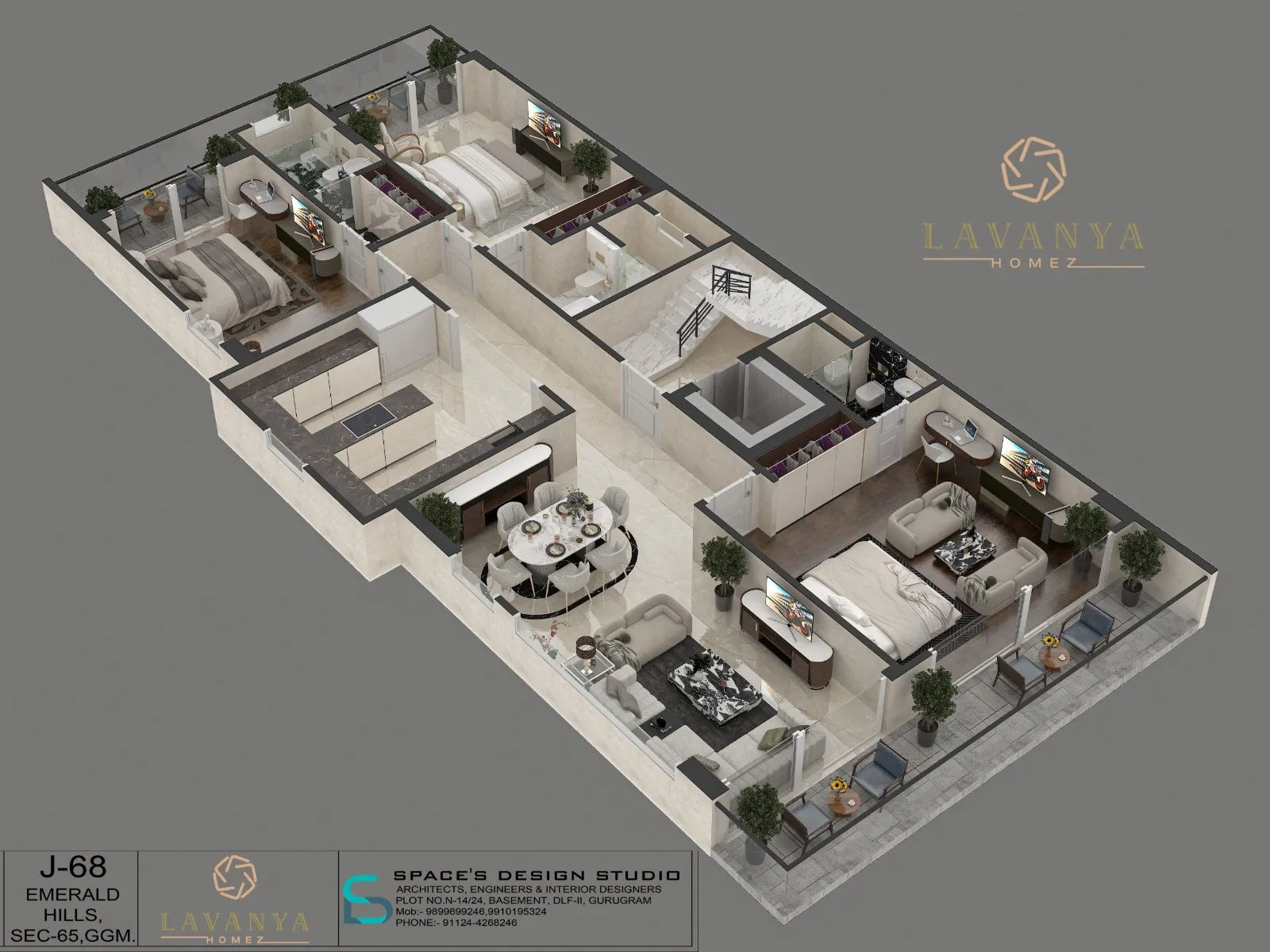 3 BHK Builder Floor, Emaar Emerald Hills, Gurgaon