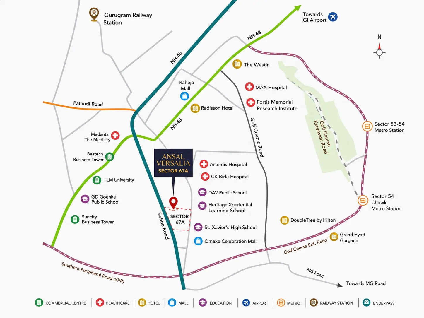 3 BHK Builder Floor, Ansal Esencia & Versalia, Gurgaon