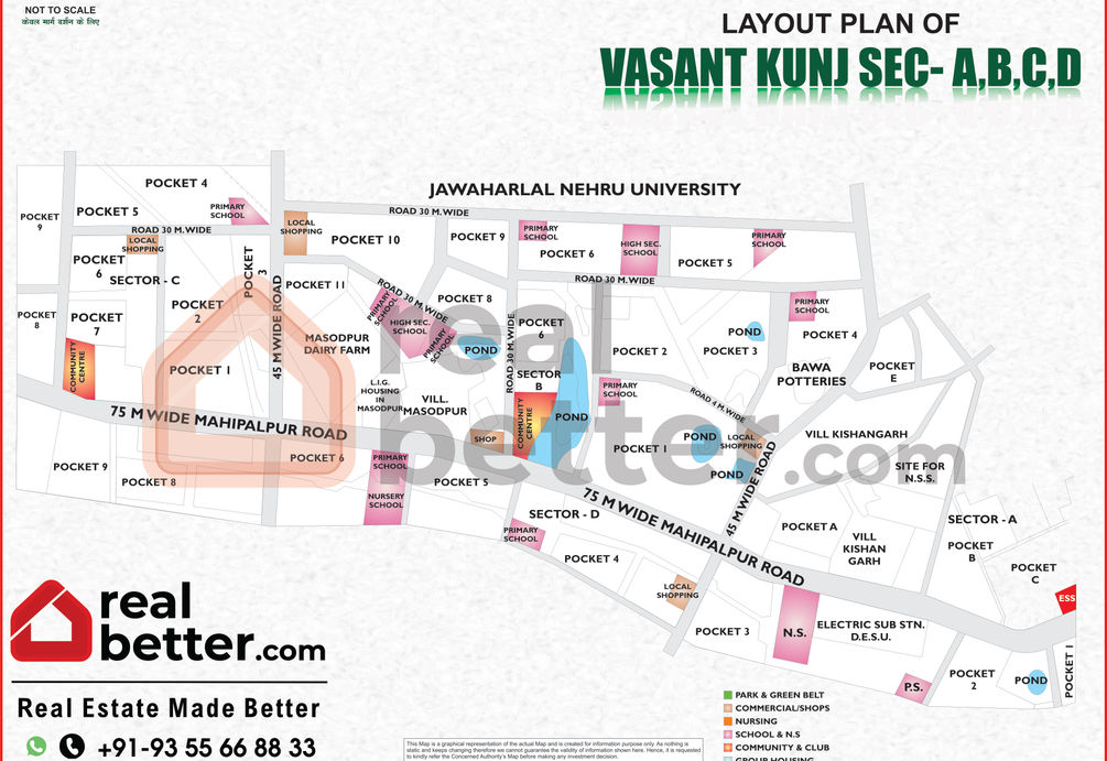 Vasant Kunj Sector-A,B,C,D Map