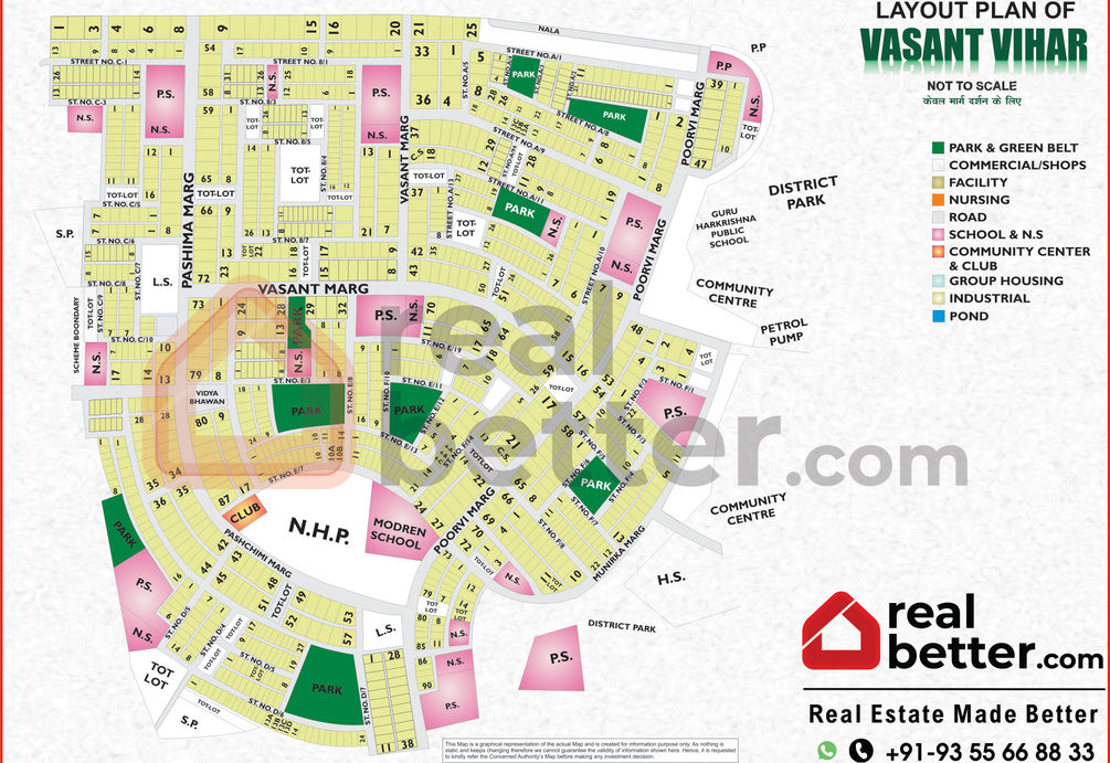 Location Map of Vasant Vihar, South Delhi, Gurgaon | Realbetter