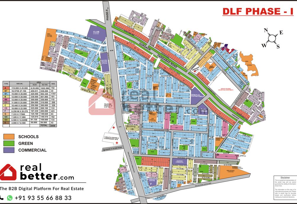 DLF Phase 1 Map