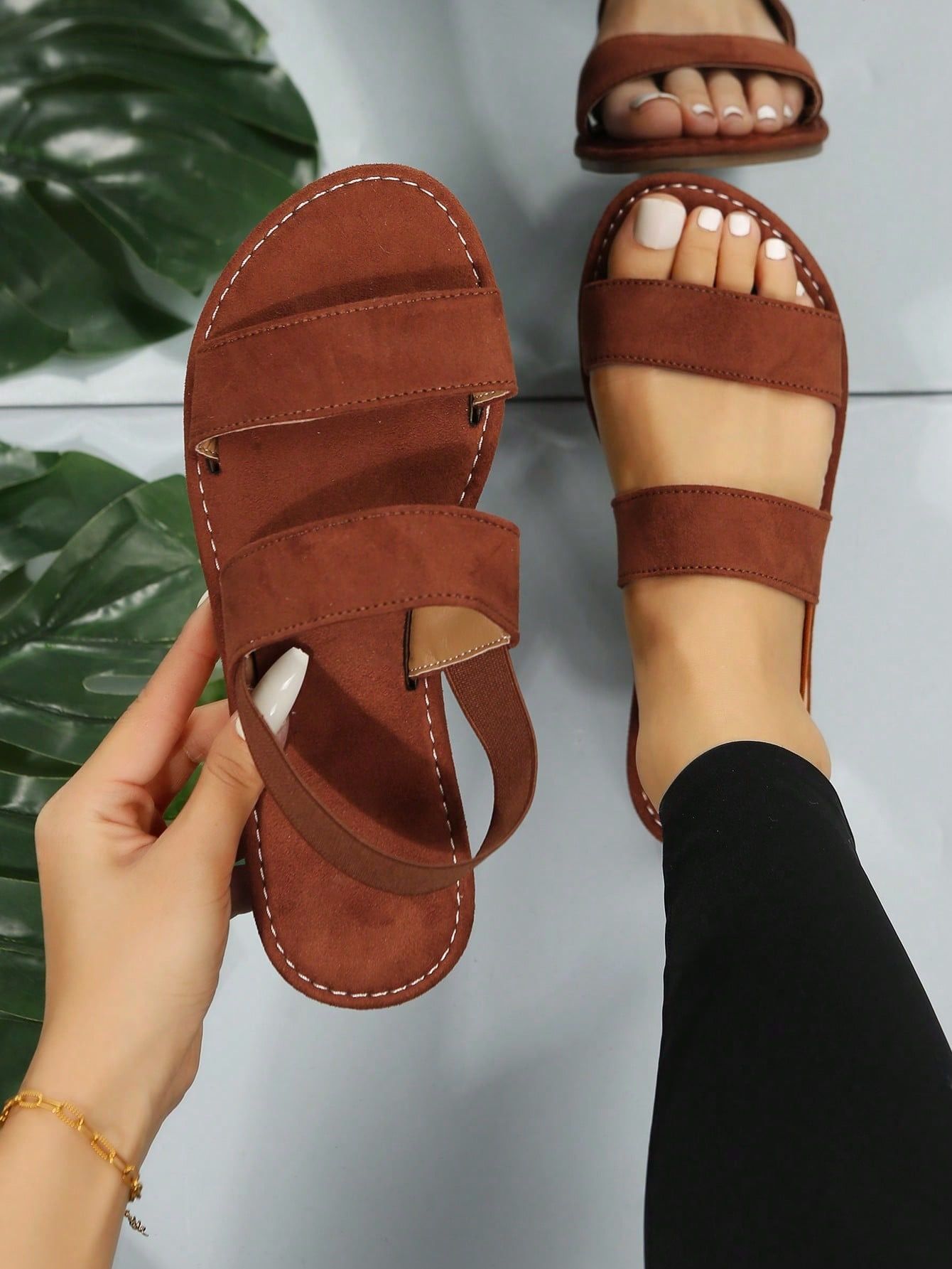 Lazudaafrique Women Flat Casual Home & Outdoor Comfortable Slippers Canvas Sandals Image