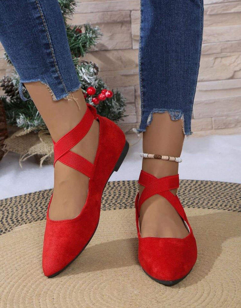 Women fashion pointed toe ballet flat shoes Image