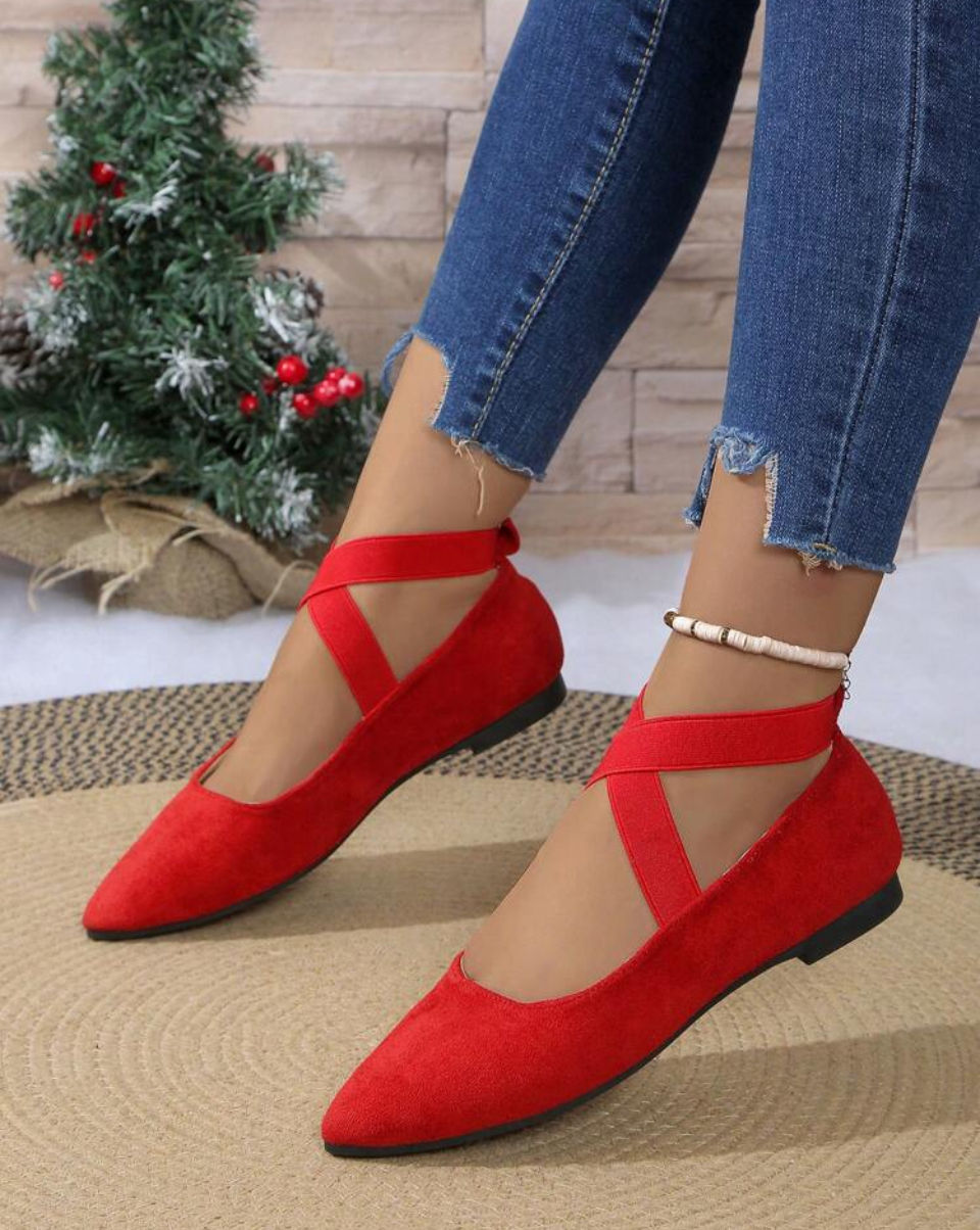 Women fashion pointed toe ballet flat shoes Image