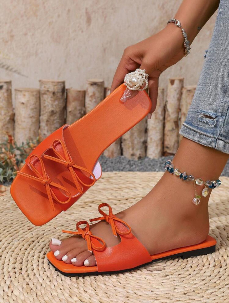 Lazudaafrique Women Flat Casual Home & Outdoor Comfortable Slippers Canvas Sandals Image