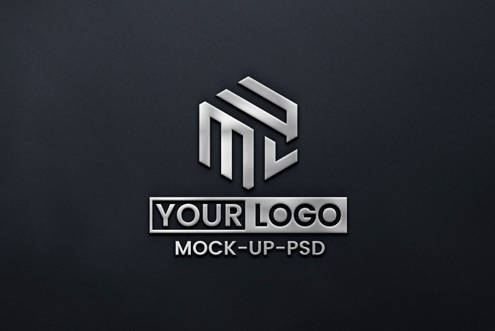 White Logo Mockup on Black Textile