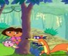 Dora , botas y Swiper el zorro en el bosque