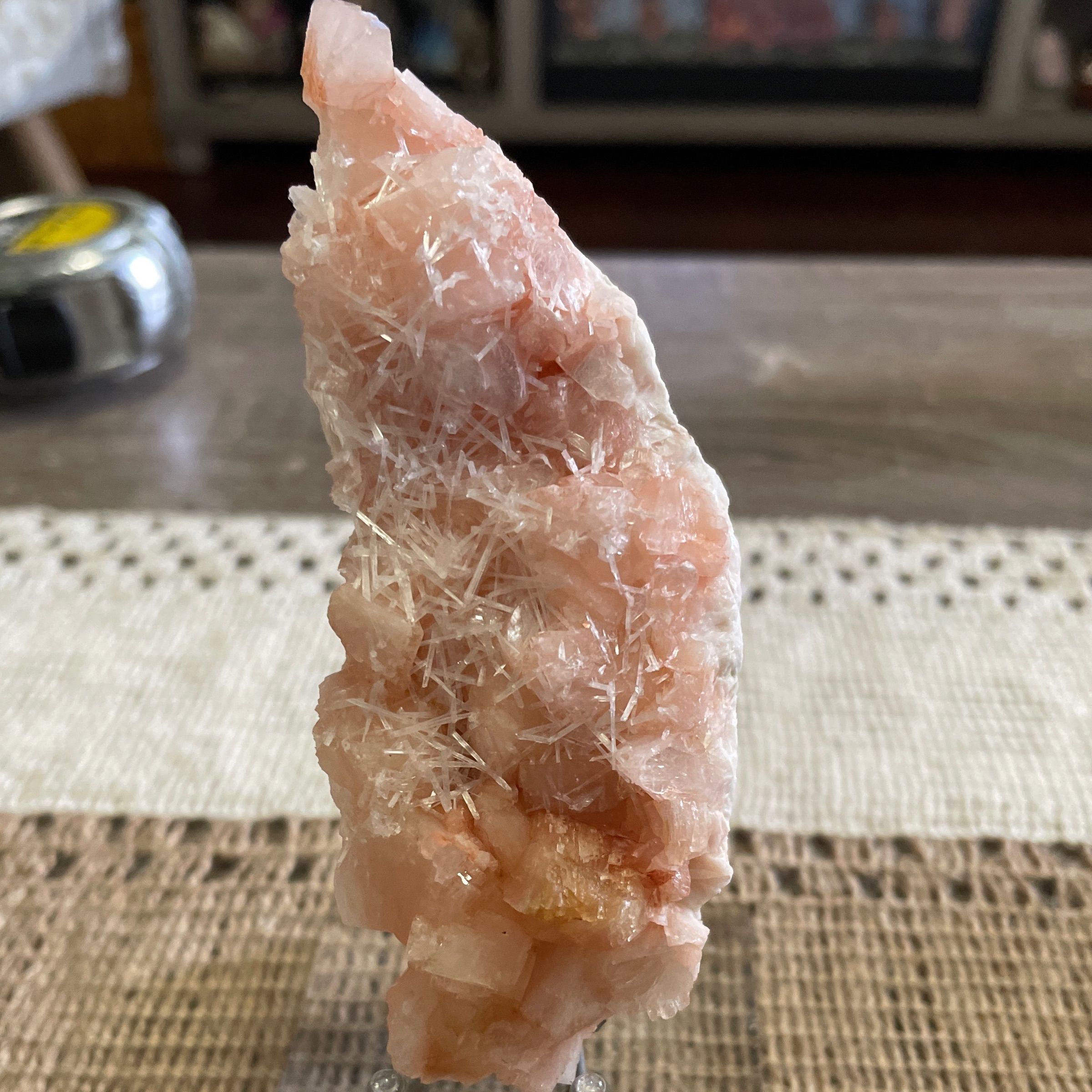 Scolecite on Pink Heulandite