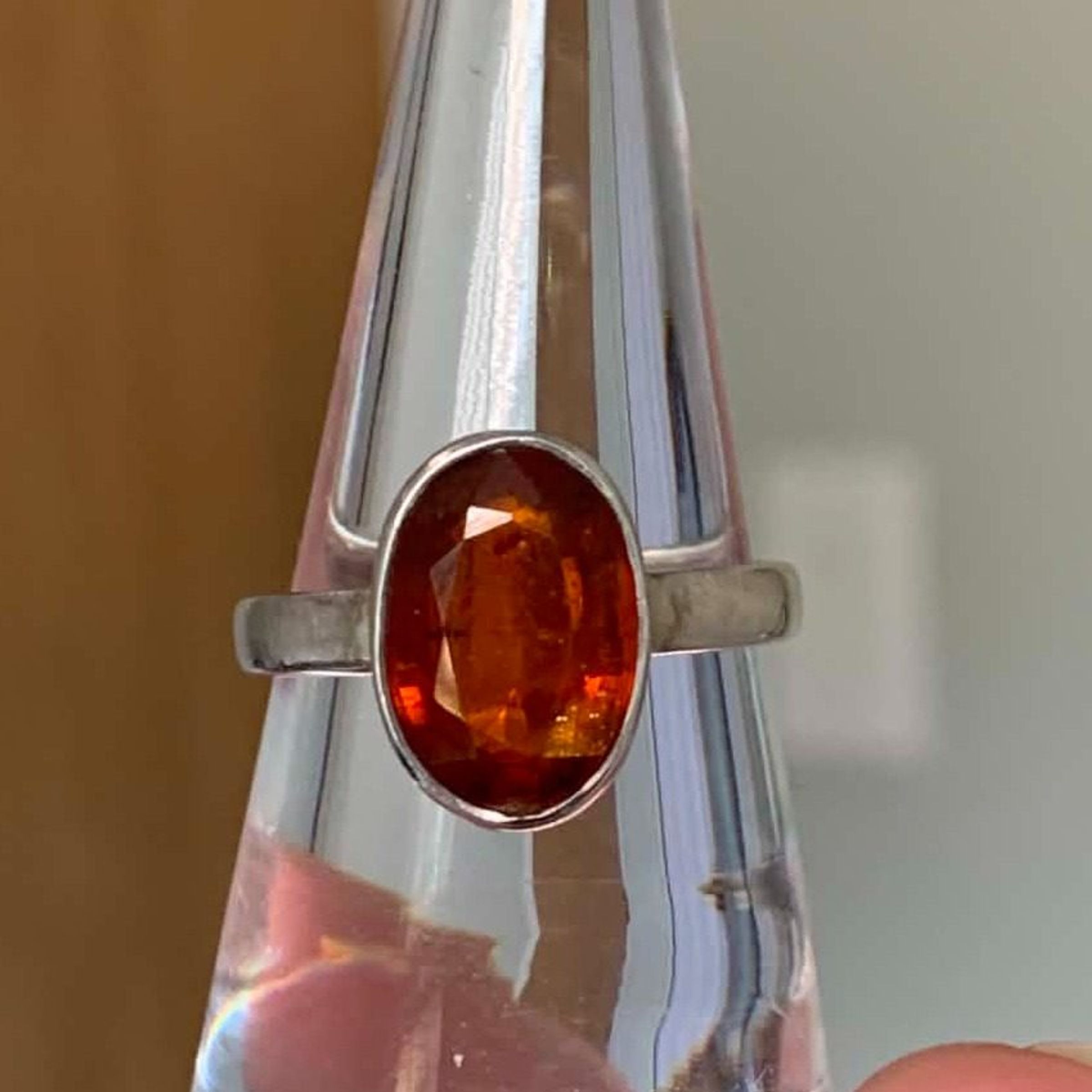 Orange kyanite ring (size 7)