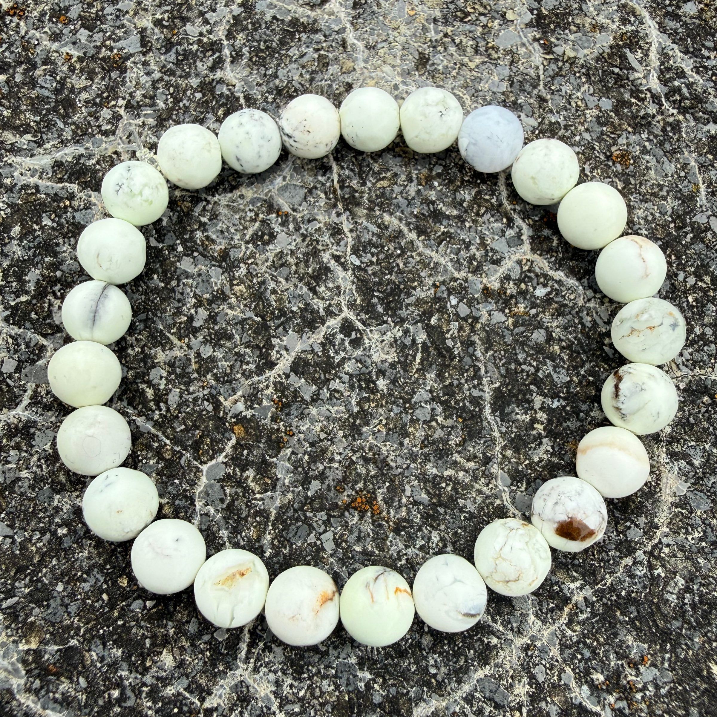 π Natural Lemon Chrysoprase Gemstone Stretch Bracelet β 8mm Smooth Round Beads β 6.5" Wrist