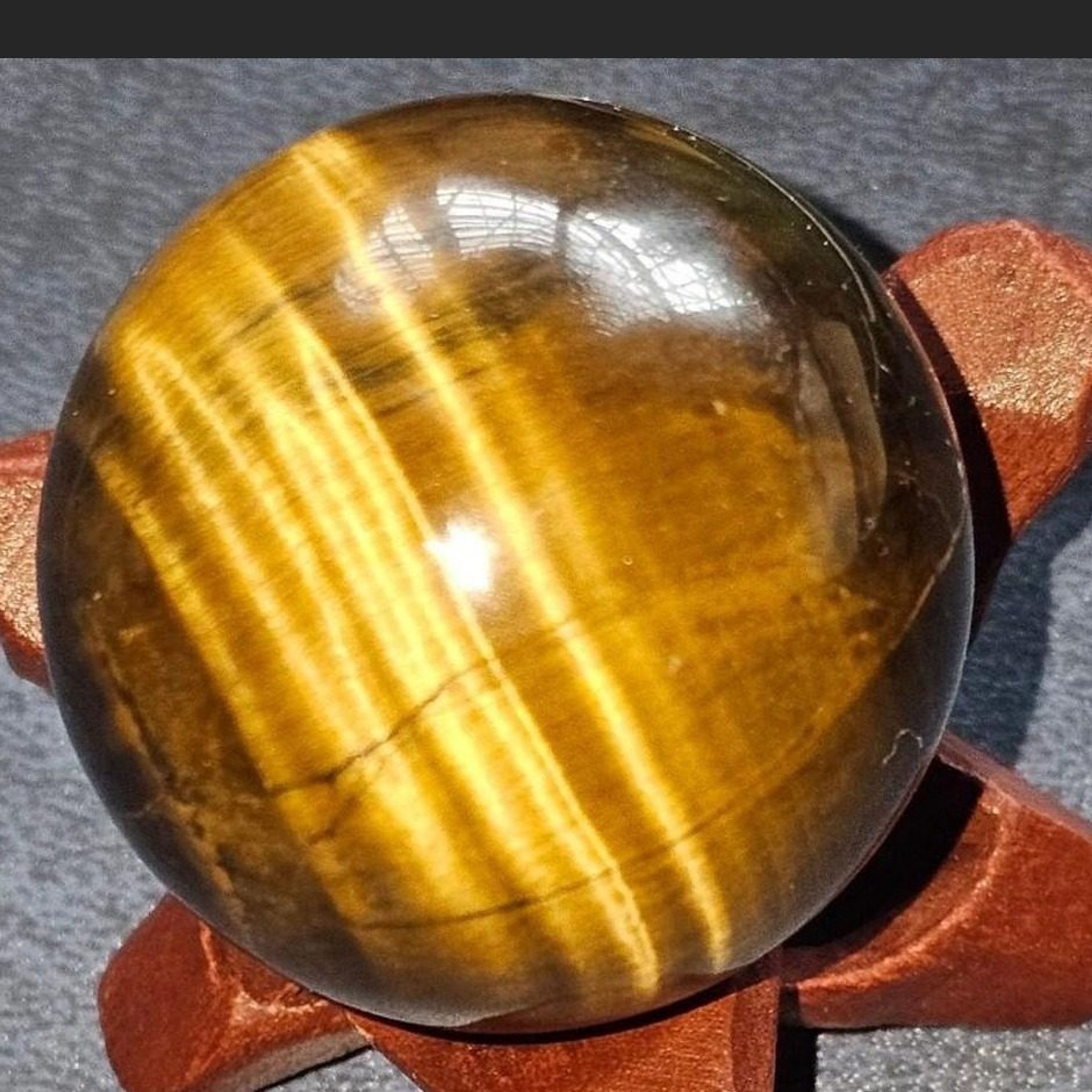 New! SUPER Flashy HQ Tiger's Eye w/ Some Blue Sphere-OFFERS WELCOME!