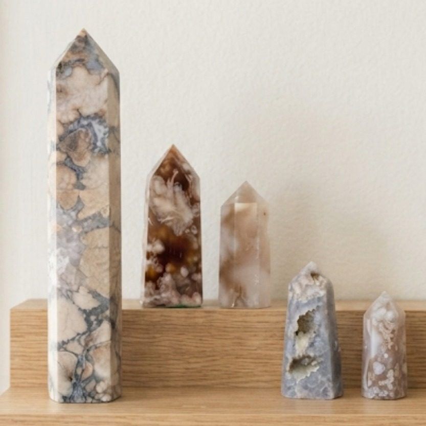 ✨️BIG Cherry Blossom Flower Agate Bundle! 5 High Grade Assorted Towers-STUNNING Details! NEW!✨️