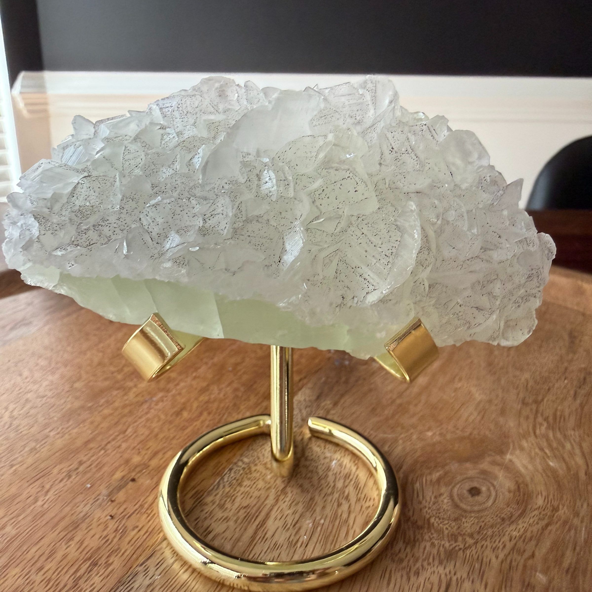 Calcite on Fluorite with Chalcopyrite | Hunan Province, China | UV Reactive Cabinet Specimen