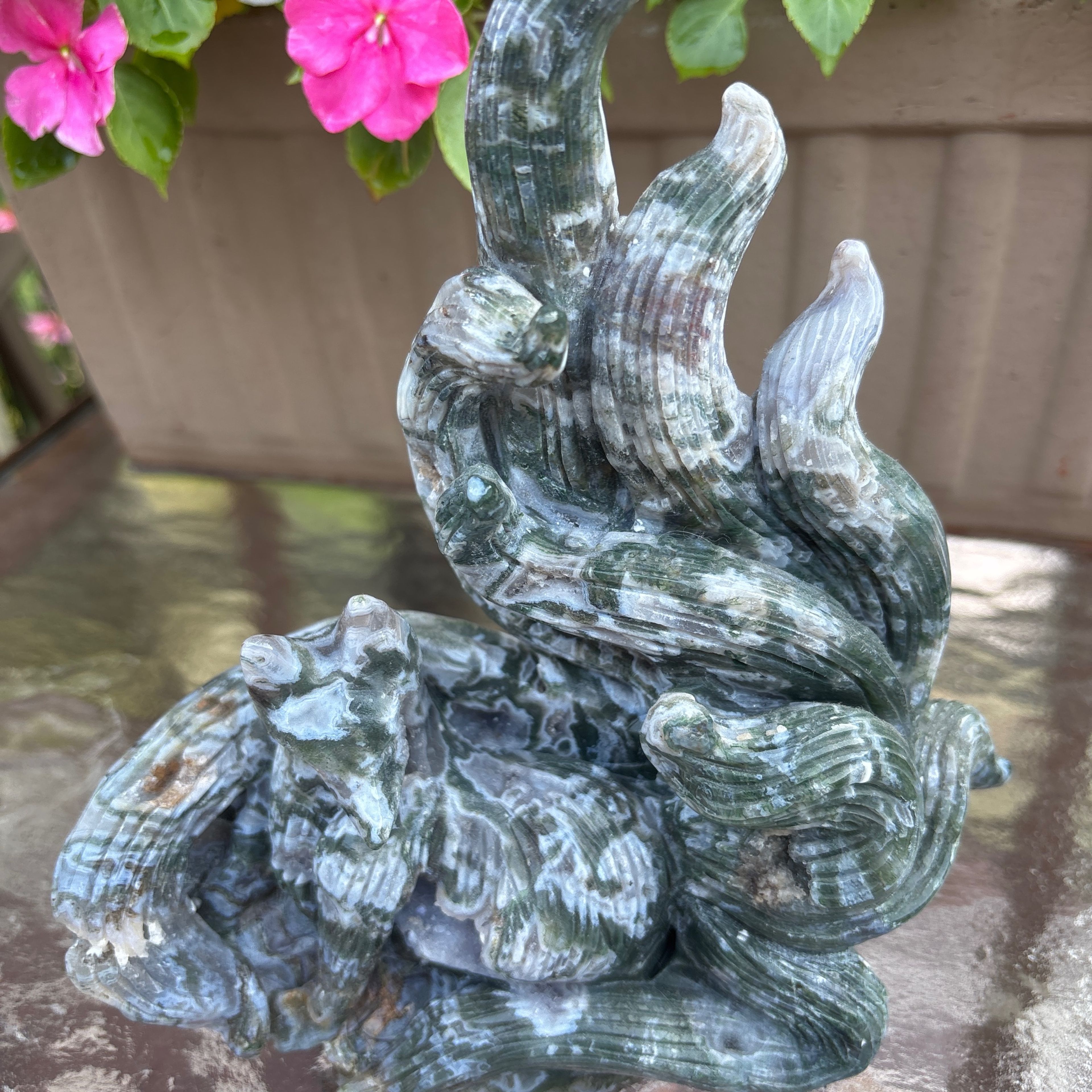 Moss agate 9 Tail Fox