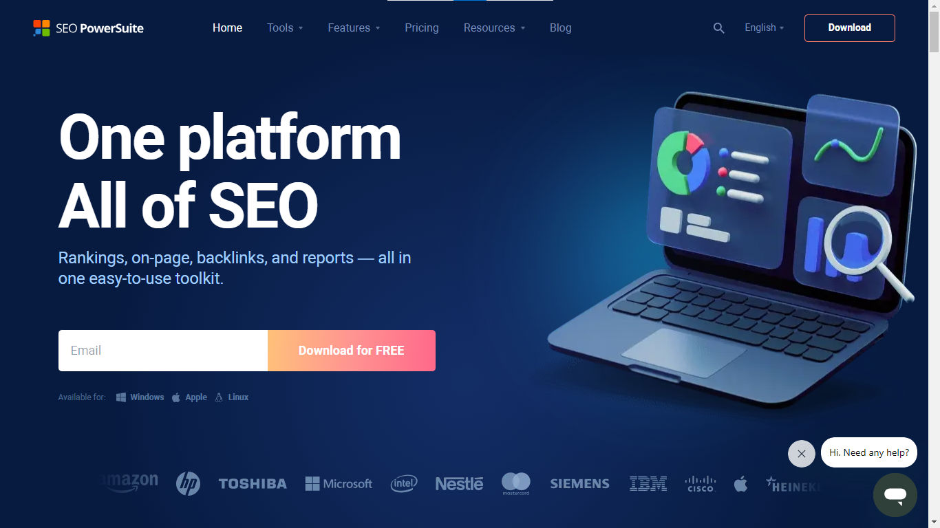 SEO Powersuite homepage