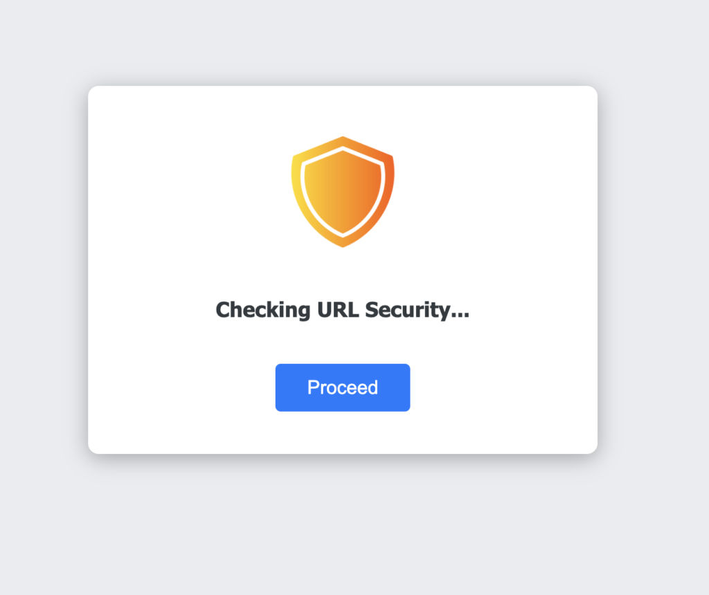 an interemdiate page for checking url security
