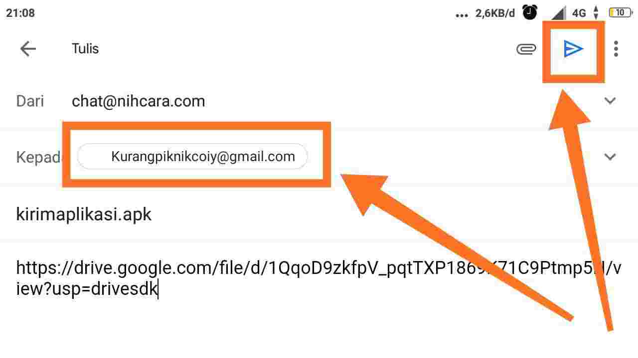 Cara Kirim Aplikasi Lewat Email: 8 Langkah Cara mengirim aplikasi lewat Gmail