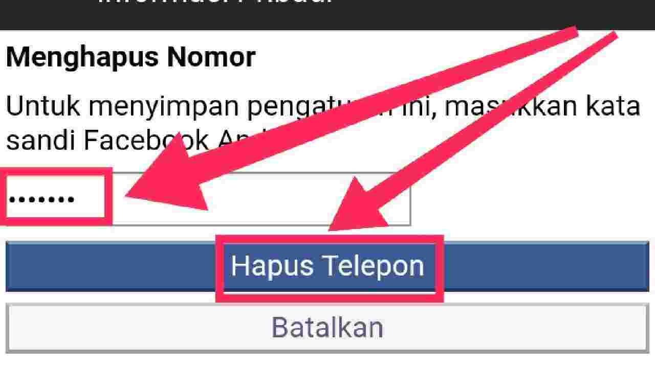Cara Menghapus Nomor Telepon Di Facebook: Utama? Cara menghapus no fb utama