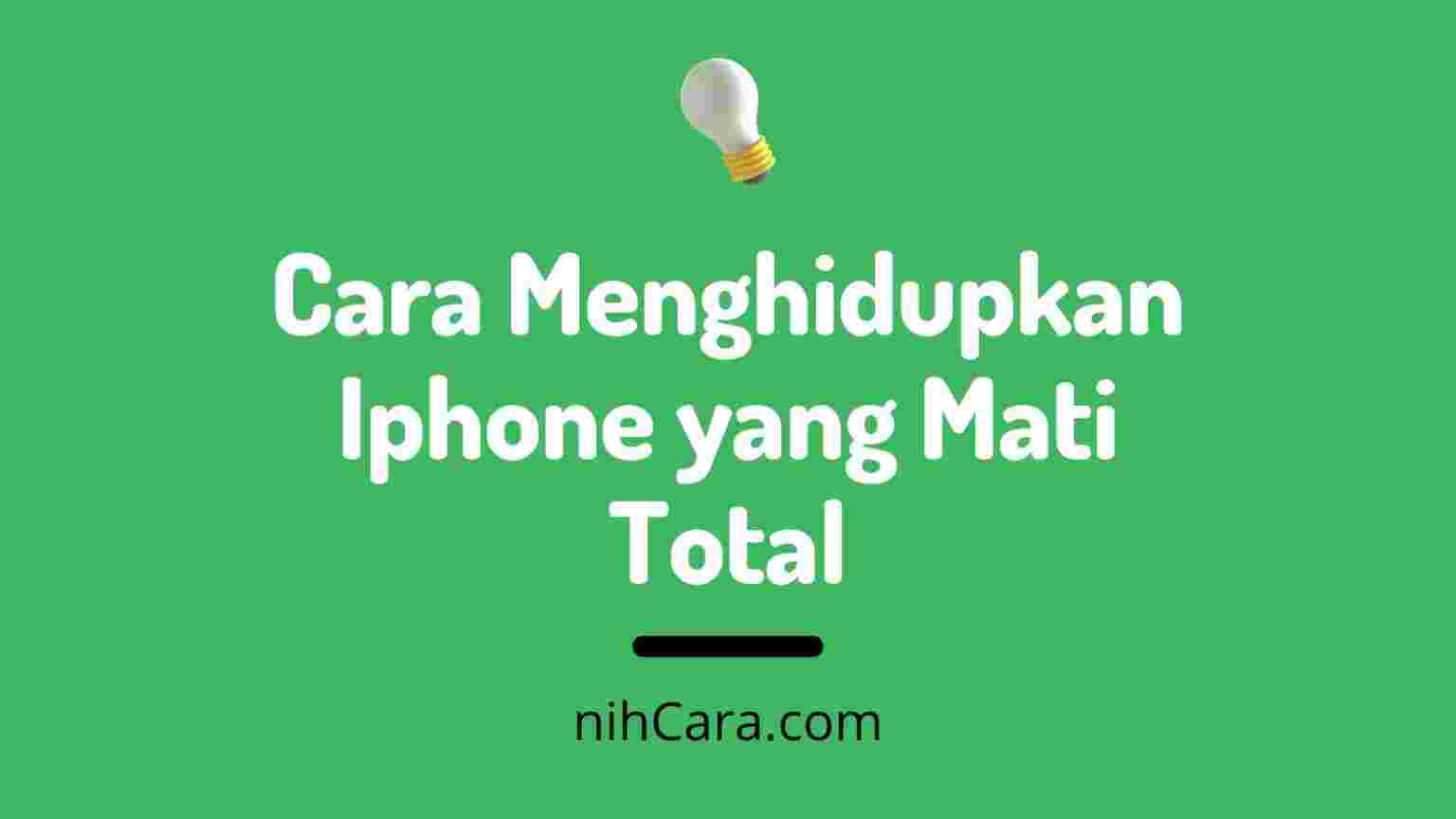 Cara Menghidupkan iPhone yang Mati Total