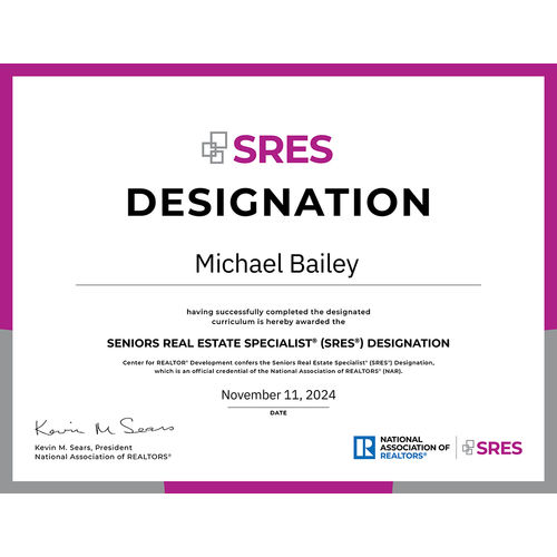Seniors Real Estate Specialist Designation