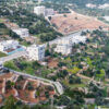 Aerial view of Ajloun town suburbs Jordan.