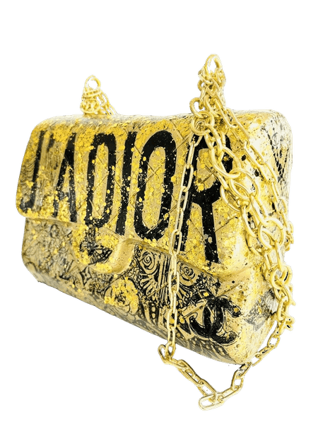 Sac Coco Or J'adore (sculpture béton)