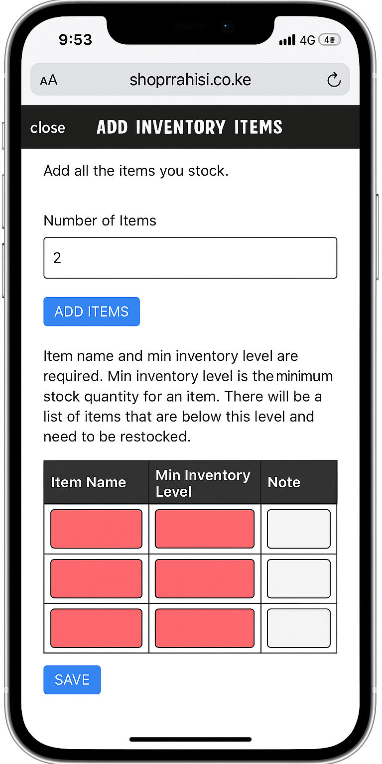 add inventory