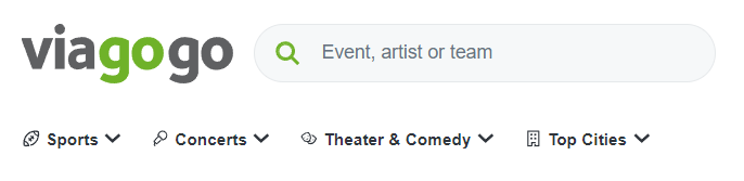 Searching event details on Viagogo