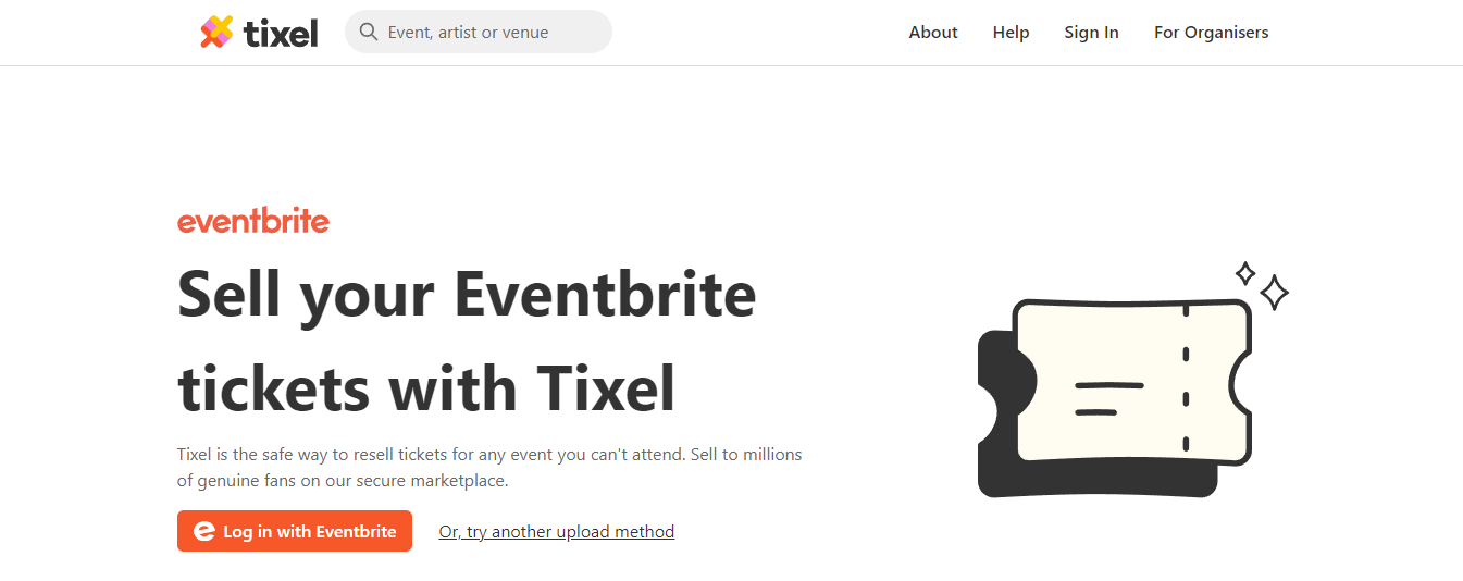 Selling Eventbrite tickets with Tixel