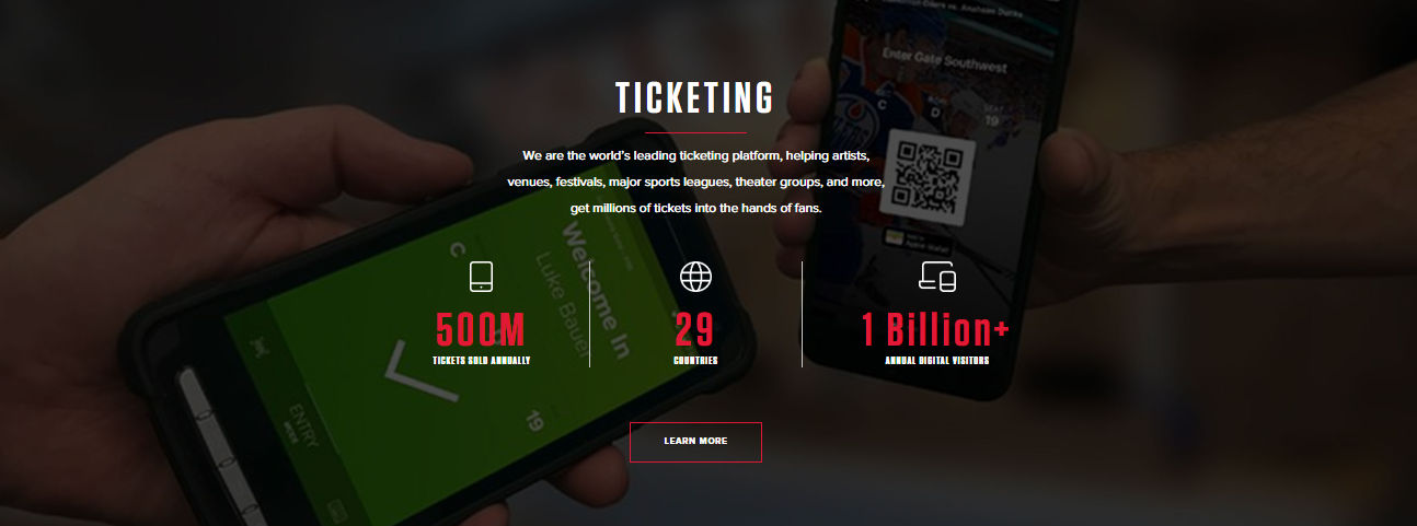 Ticketing data of Live Nation