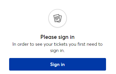 Signing in to Ticketmaster account to view tickets purchased