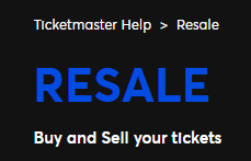 Reselling spare tickets on Ticketmaster