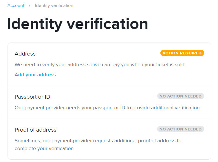 TicketSwap identity verification on users
