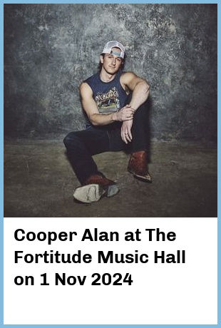 Cooper Alan at The Fortitude Music Hall in Brisbane