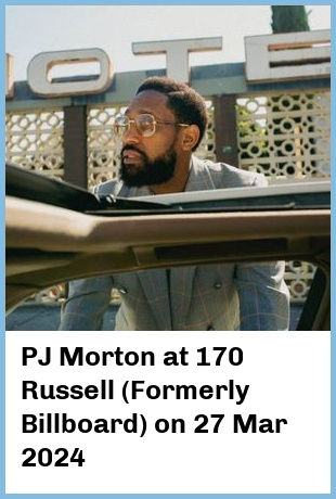 PJ Morton at 170 Russell (Formerly Billboard) in Melbourne