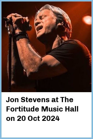 Jon Stevens at The Fortitude Music Hall in Brisbane