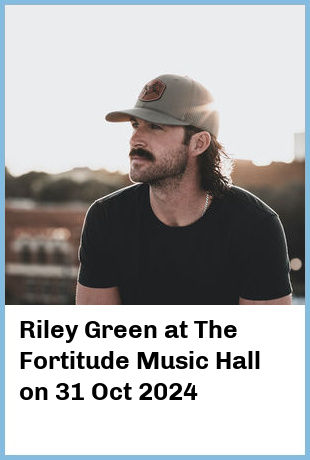 Riley Green at The Fortitude Music Hall in Brisbane