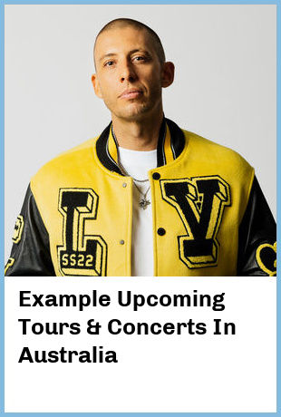 Example Upcoming Tours & Concerts In Australia