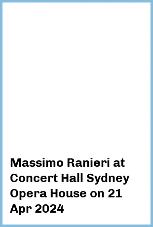 Massimo Ranieri at Concert Hall, Sydney Opera House in Sydney