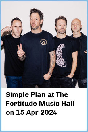 Simple Plan at The Fortitude Music Hall in Brisbane