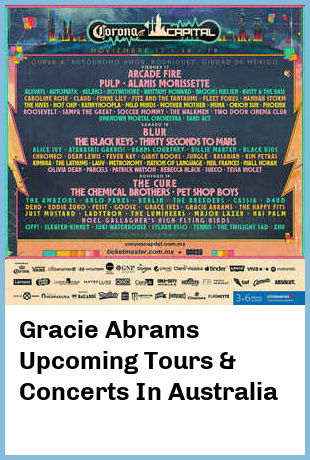 Gracie Abrams Upcoming Tours & Concerts In Australia