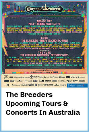 The Breeders Upcoming Tours & Concerts In Australia