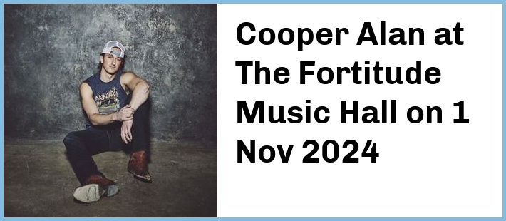 Cooper Alan at The Fortitude Music Hall in Brisbane