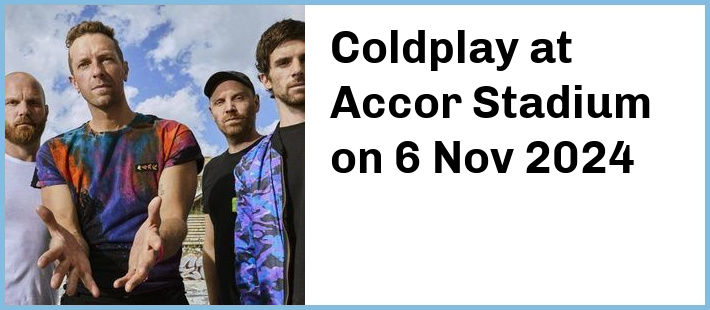 Coldplay at Accor Stadium in Sydney Olympic Park