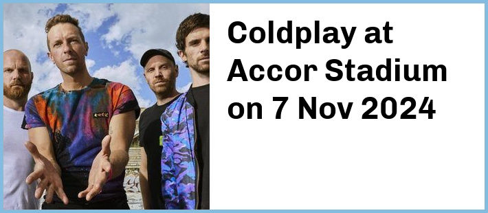 Coldplay at Accor Stadium in Sydney Olympic Park