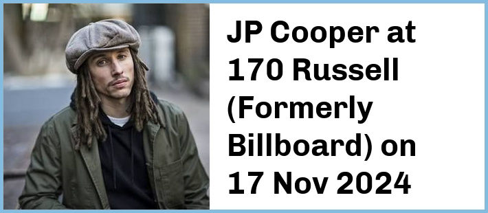 JP Cooper at 170 Russell (Formerly Billboard) in Melbourne