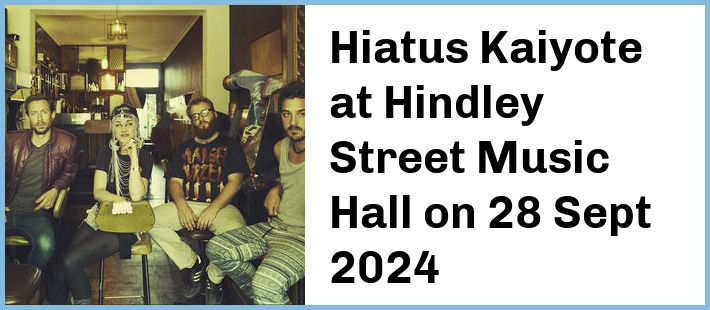 Hiatus Kaiyote at Hindley Street Music Hall in Adelaide