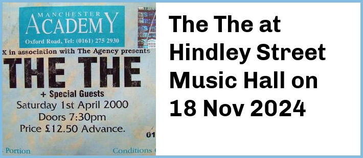 The The at Hindley Street Music Hall in Adelaide