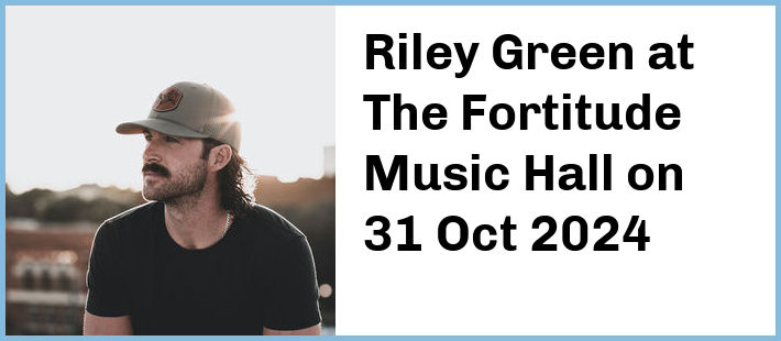 Riley Green at The Fortitude Music Hall in Brisbane